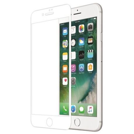 Защитное Cтекло для (iPhone 7 Plus/8 Plus) Олеофобное / Закаленное/ Противоударное / Полноэкранное, Full Glue (Белое)