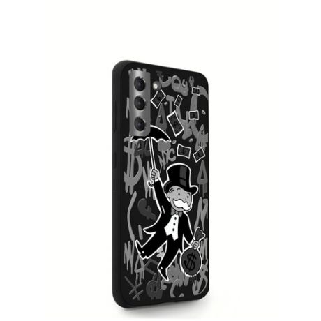 Черный силиконовый чехол MustHaveCase для Samsung Galaxy S21 Monopoly Black Edition/ Монополи для Самсунг Галакси С21 Противоударный