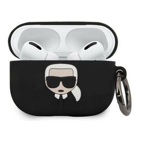 Чехол Lagerfeld для Airpods Pro Karl Silicone case with ring Black