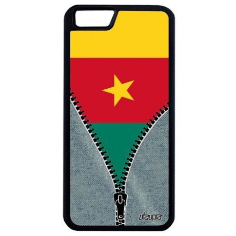 Противоударный чехол на смартфон // iphone 6S Plus // "Флаг Марокко на молнии" Путешествие Дизайн, Utaupia, серый
