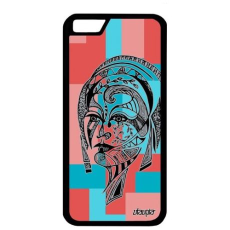Противоударный чехол на мобильный // iPhone 6 // "Портрет женщины" Девушка Woman, Utaupia, голубой