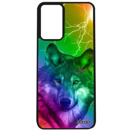 Противоударный чехол на // Samsung Galaxy A32 // "Дикий волк" Зверь Хищник, Utaupia, фиолетовый