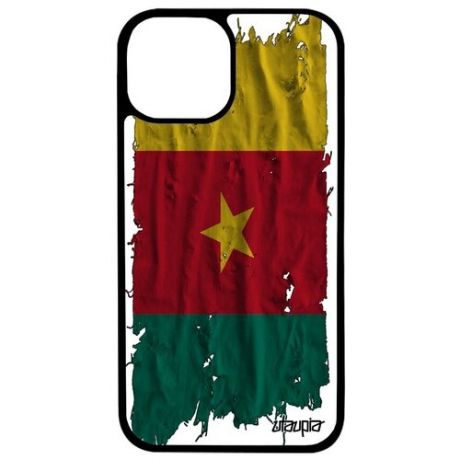 Противоударный чехол для телефона // iPhone 13 // "Флаг Марокко на ткани" Дизайн Стиль, Utaupia, белый