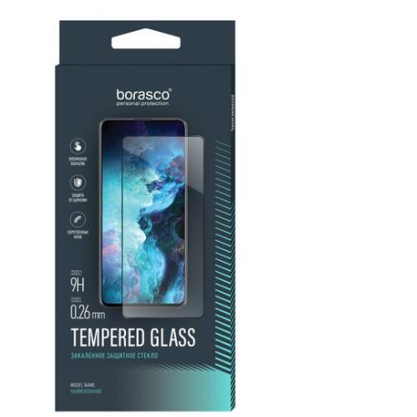 Защитное стекло BoraSCO Full Glue для Realme C21 черная рамка