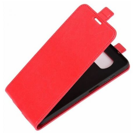 Brodef Flip вертикальный эко кожаный чехол книжка Xiaomi Poco X3 NFC красный