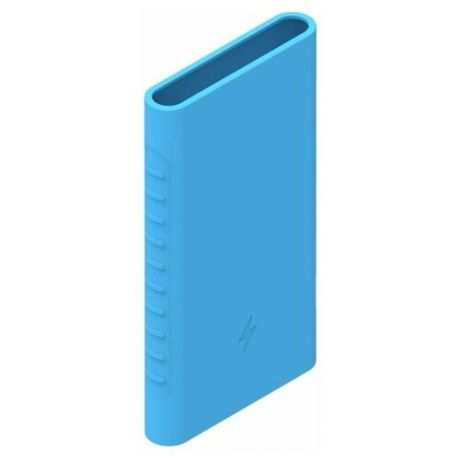 Силиконовый чехол для внешнего аккумулятора Xiaomi Mi Power Bank Pro QC 10000 мА*ч (PLM03ZM), голубой