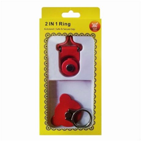 Держатель кольцо (Ring) PS36 на палец со шнурком в комплекте (красный)