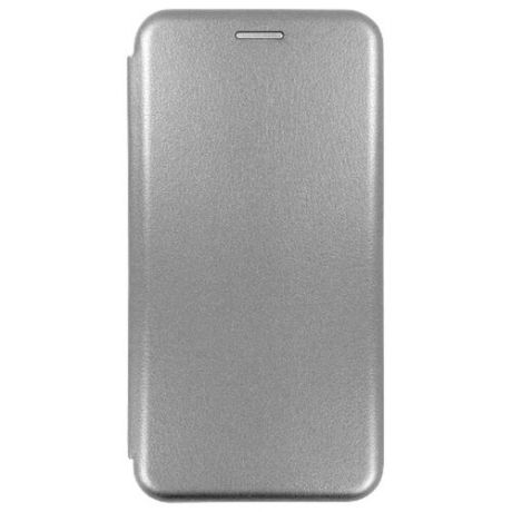 Чехол - книжка серый / серебро для Realme C20 с магнитным замком, подставкой и отделением для карт / реалми ц20