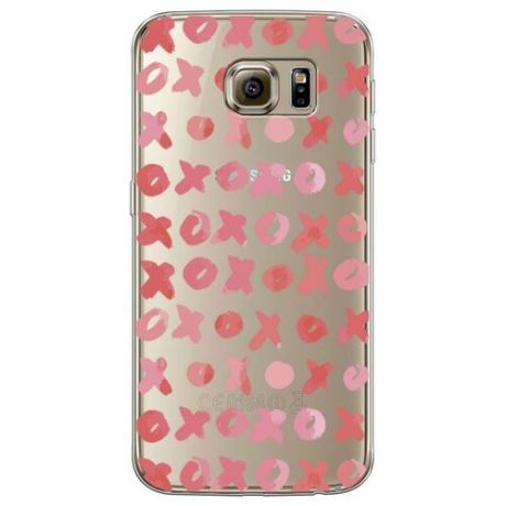Силиконовый чехол "Розовые мазки краски" на Samsung Galaxy S6 edge / Самсунг Галакси С 6 Эдж