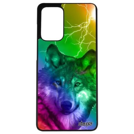 Противоударный чехол для смартфона // Samsung Galaxy A72 // "Дикий волк" Стиль Хаски, Utaupia, фиолетовый