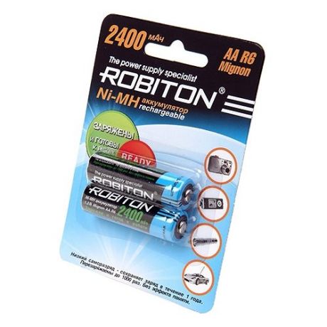 Аккумулятор ROBITON LR6 AA 2400 mAh R2U (уп 2 шт)