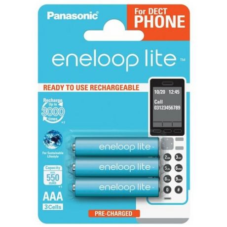 Аккумулятор AAA - Panasonic Eneloop Lite 550 mAh (2 штуки) BK-4LCCE/2DE 84889