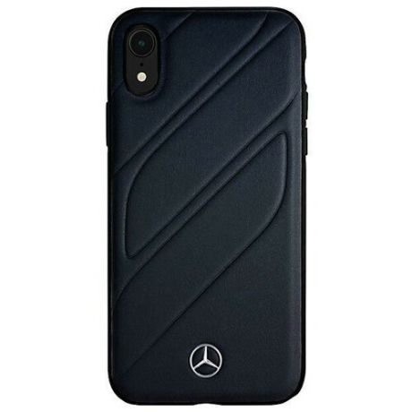 Кожаный чехол-накладка для iPhone XR Mercedes New Organic I Hard Leather, синий (MEHCI61THLNA)