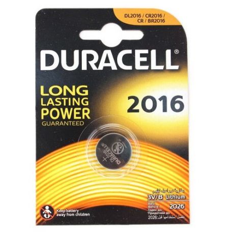 Батарейка литиевая DURACELL CR2016 дисковая 3В бл/1