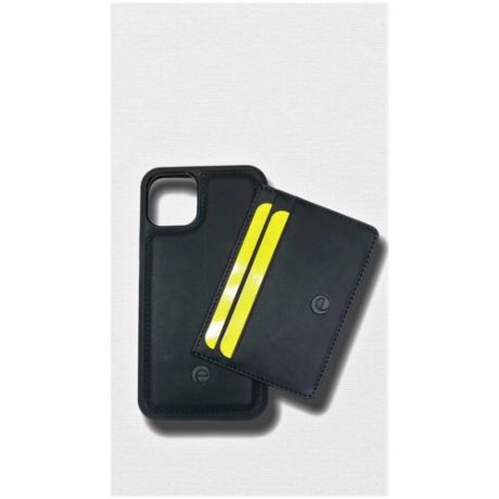 Кожаный чехол для iPhone 11 с кожаным магнитом и тонким кошельком, Черный CSW-11-SYH