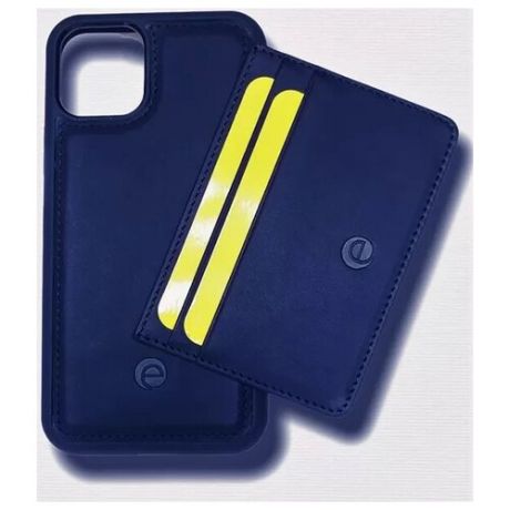 Кожаный чехол-кошелек для телефона Elae Apple iPhone 12 Pro Max с магнитом и кошельком CSW-12PM-KMAV темно-синий