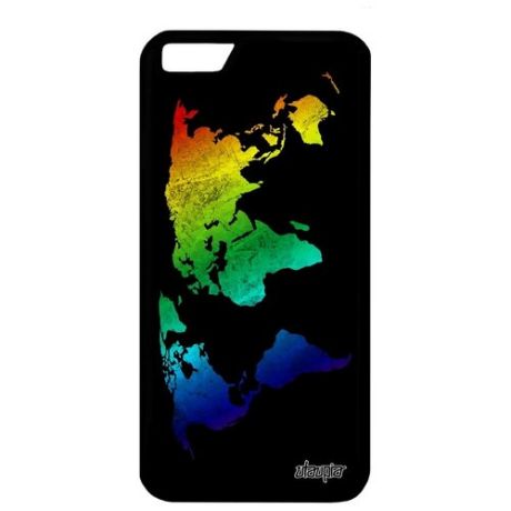 Яркий чехол для мобильного // iPhone 6 // "Карта мира" Глобус Материк, Utaupia, белый