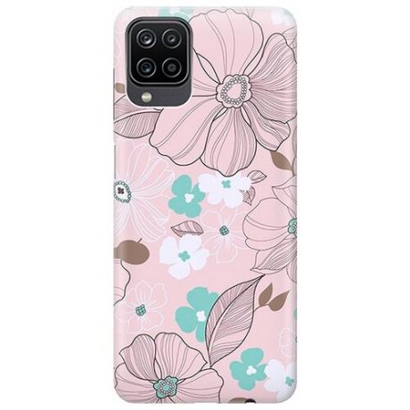 RE:PA Чехол - накладка ArtColor для Samsung Galaxy A12 с принтом "Розовые цветы"