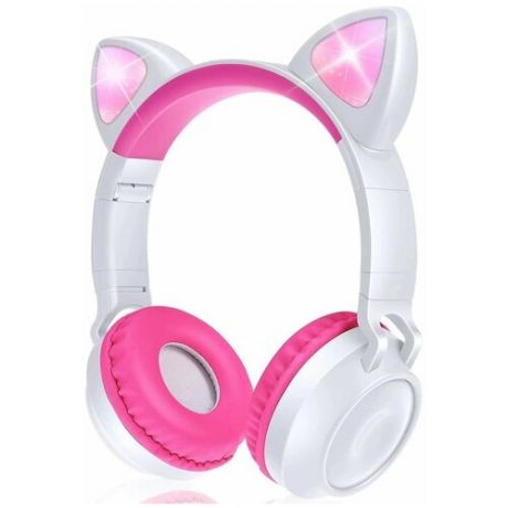 Беспроводные Bluetooth наушники со светящимися кошачьими ушками Cat Ear ZW-028 (Белый)