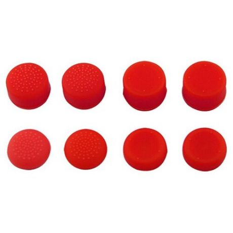 Силиконовые накладки для контроллера DUALSHOCK 4 (PS4) красные, 8 шт