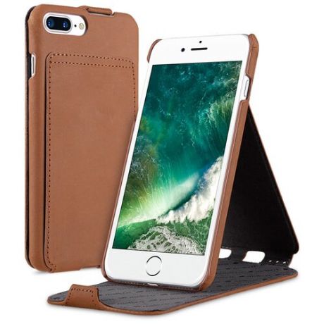 Кожаный чехол флип Melkco для Apple iPhone 7 Plus/ 8 Plus - Jacka Stand Type, коричневый