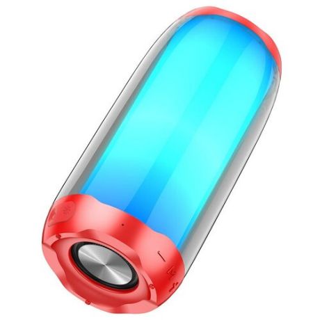 Беспроводная Bluetooth Колонка HOCO HC8 Pulsating colorful, светящаяся колонка, светомузыка, FM, MicroSD, USB-Flash, AUX, BT. Красная