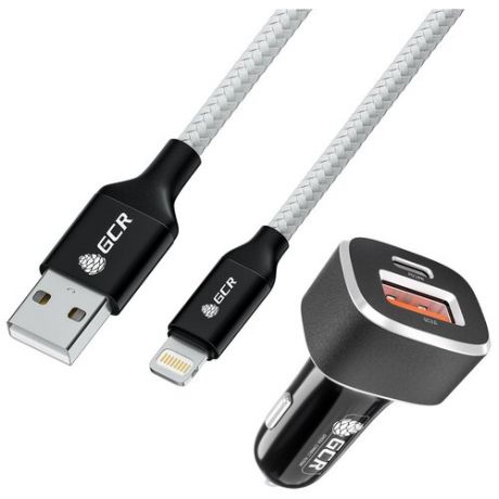 Комплект АЗУ на 2 USB порта TypeA и TypeC + кабель Lightning для зарядки iPhone 2.4A