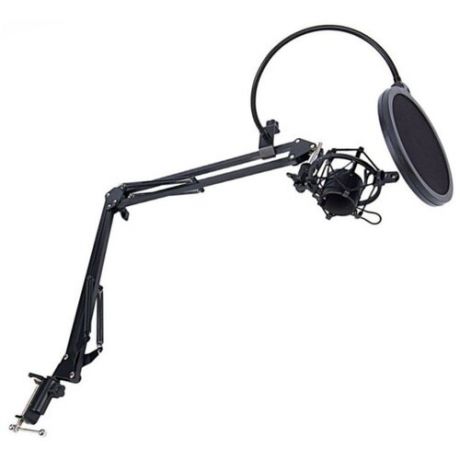 Настольная стойка пантограф NB-3591 для микрофона до 1.6 кг с пауком, поп-фильтром, держателем кабеля и усиленной струбциной