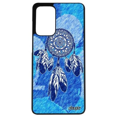 Противоударный чехол на смартфон // Galaxy A72 // "Ловец снов" Индейский Оберег, Utaupia, голубой