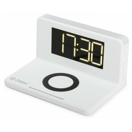 Беспроводное зарядное устройство ZETTON часы будильник ночник (ZTSY-W0241QI10WACWRU) белое