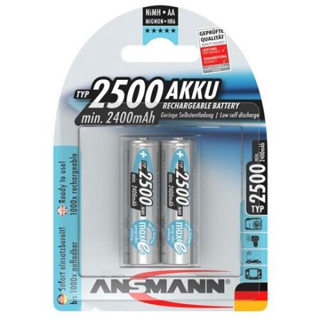 Аккумулятор AA - Ansmann MaxE 2500mAh BL2 (2 штуки) 5035432-RU / 17258