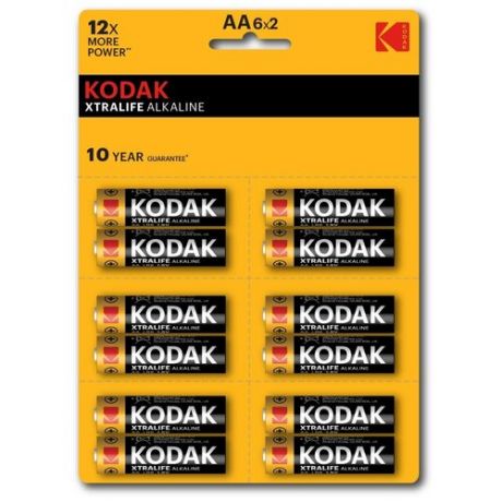 Kodak Батарейка Kodak LR6-12BL perforated (6x2BL) XTRALIFE [KAA-2x6 perf], 12шт (30418462-RU1)