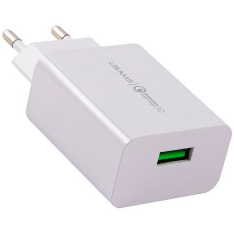 Зарядное устройство Usams US-CC083 USB QC3.0 3A White CC83TC01