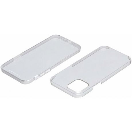 Защитный чехол из двух частей с защитой камеры и экрана для Apple iPhone 12 прозрачный ( эпл / айфон / апл эйфон 12 ) бампер / накладка / защита 360