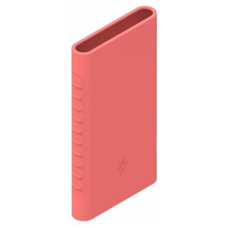 Силиконовый чехол для внешнего аккумулятора Xiaomi Mi Power Bank Pro QC 10000 мА*ч (PLM03ZM), розовый