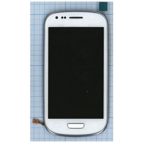 Модуль (матрица + тачскрин) для Samsung Galaxy S3 III mini GT-I8190 белый с рамкой