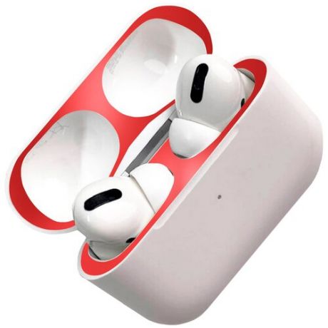 Наклейка для Apple Airpods Pro / Пылезащитная пленка для Эпл Эирподс Про / Стикер для наушников / Защита от пыли, жирных пятен и царапин (Красный)
