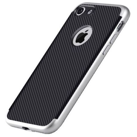 Чехол пластиковый для Apple iPhone 7/8/SE 2020 - Черный/Серебристый