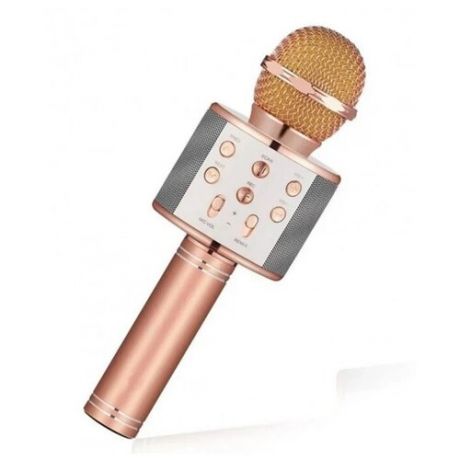 Беспроводной караоке- микрофон WS-858 (золотисто- розовый)