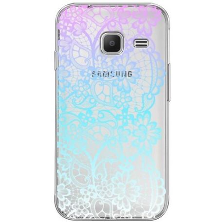 Силиконовый чехол "Сиреневые сердечки" на Samsung Galaxy J1 mini 2016 / Самсунг Галакси Джей 1 мини 2016