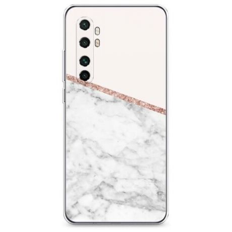 Силиконовый чехол "Белый мрамор половинка" на Xiaomi Mi Note 10 lite / Сяоми Ми Нот 10 лайт