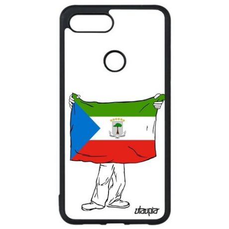 Красивый чехол для смартфона // Xiaomi Mi 8 Lite // "Флаг Анголы с руками" Туризм Стиль, Utaupia, белый