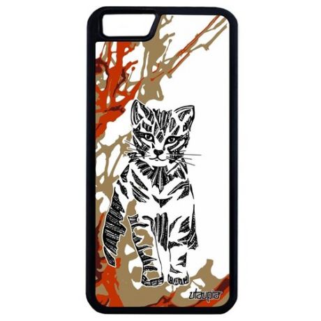 Ударопрочный чехол для смартфона // iphone 6S Plus // "Кот" Cat Тигристый, Utaupia, серый