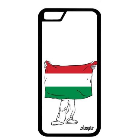 Противоударный чехол на телефон // Apple iPhone 6 // "Флаг Венгрии с руками" Дизайн Туризм, Utaupia, белый