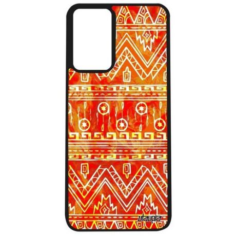 Красивый чехол на // Samsung Galaxy A32 // "Ацтекские мотивы" Индейский Геометрический, Utaupia, оранжевый
