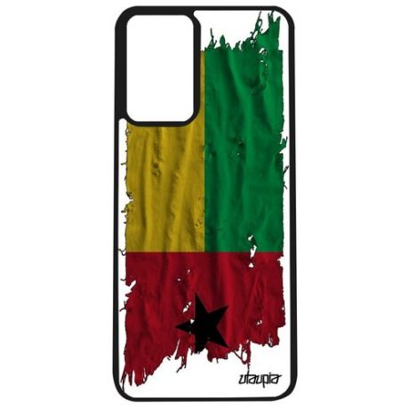 Противоударный чехол на смартфон // Samsung Galaxy A52 // "Флаг Бразилии на ткани" Дизайн Страна, Utaupia, белый