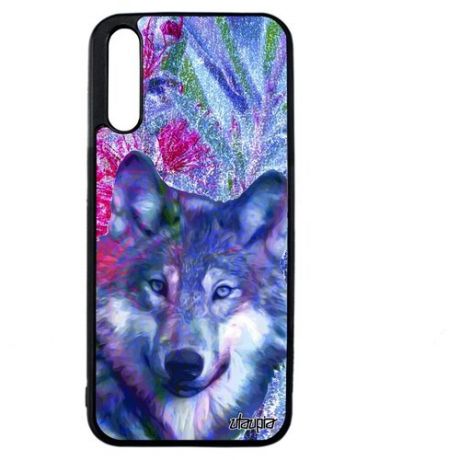 Защитный чехол на мобильный // Huawei Y8P // "Дикий волк" Лютый Зверь, Utaupia, фиолетовый