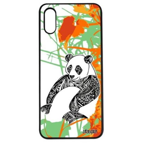 Противоударный чехол на мобильный // Xiaomi Redmi 9A // "Панда" Медведь Panda, Utaupia, голубой