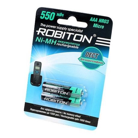 Аккумулятор AAA - Robiton DECT 550MHAAA-2 13903 BL2 (2 штуки)