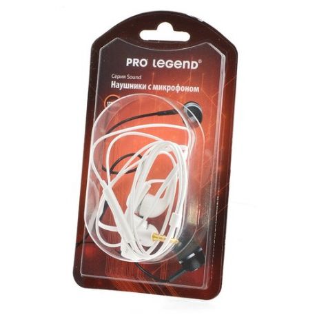 Pro Legend Наушники-вкладыши проводные с микрофоном Pro Legend Sound LP5026 Белый